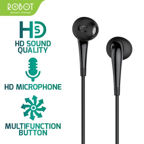 Foto Produk ROBOT Earphone/Headset Android/iPhone Garansi Resmi 1 Tahun - RE701 - Hitam dari ROBOT OFFICIAL SHOP