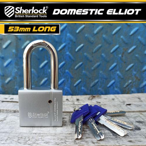 Foto Produk SHERLOCK ELLIOT Domestic Gembok Perisai BAJA ( 53 mm Panjang ) Silver dari SHERLOCK TOOLS