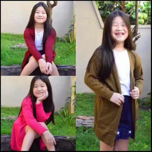 Foto Produk cardigan anak perempuan wanita baju rajut wanita panjang - pink berry dari nasanas12