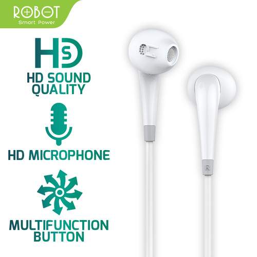 Foto Produk ROBOT Earphone/Headset Android/iPhone Garansi Resmi 1 Tahun - RE701 - Putih dari ROBOT OFFICIAL SHOP