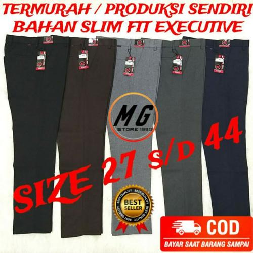 Foto Produk CELANA BAHAN KERJA FORMAL PRIA SLIM FIT JUMBO BIG SIZE PANJANG - biru dongker, 27 dari MG COLLECTION 1990