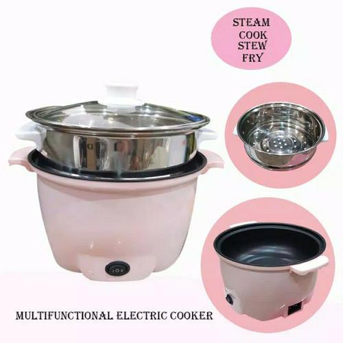 Foto Produk Kukus + Goreng Panci Elektrik Travel Multifungsi Alat Masak Electric dari TommyAccStore
