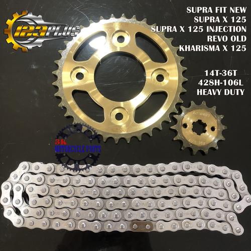 Foto Produk GEAR GIR SET GEAR GIR PAKET SUPRA FIT NEW SUPRA X 125 INJ REVO OLD 36T dari 3K Motorcycle Parts