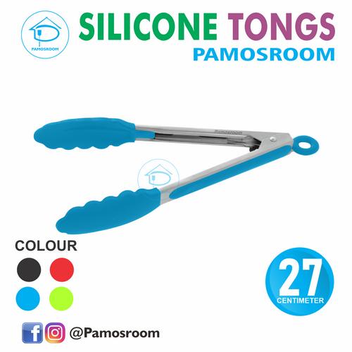 Foto Produk Pamosroom Penjepit Capitan Kue Makanan Gorengan Silikon 27cm Food Tong - Biru dari Pamosroom Living