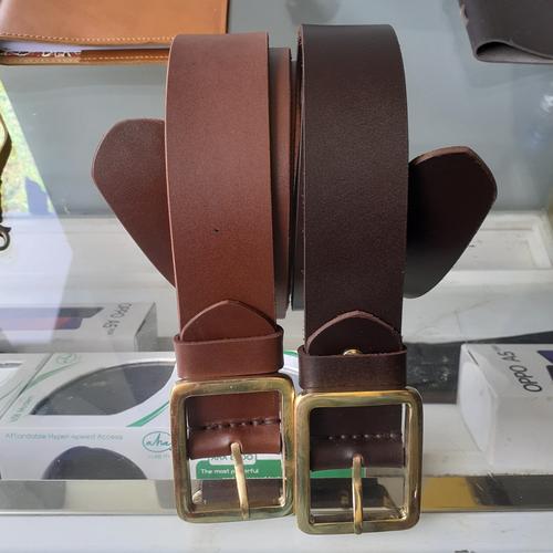 Foto Produk Ikat pinggang Kulit Asli - Gesper kulit Tan - Coklat Tua dari Fruna Phonsel