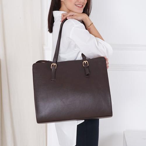 Foto Produk CLASSIC BAG tas laptop wanita - Cokelat Tua L dari WiVE ID