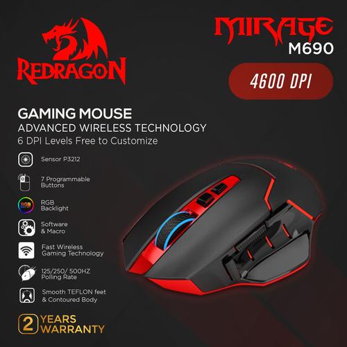 Foto Produk Redragon Wireless Gaming Mouse MIRAGE - M690 dari REDRAGON INDONESIA