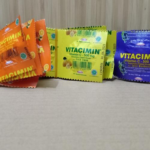 Jual Vitacimin vitamin C tablet hisap rasa lemon jeruk blueberry 5