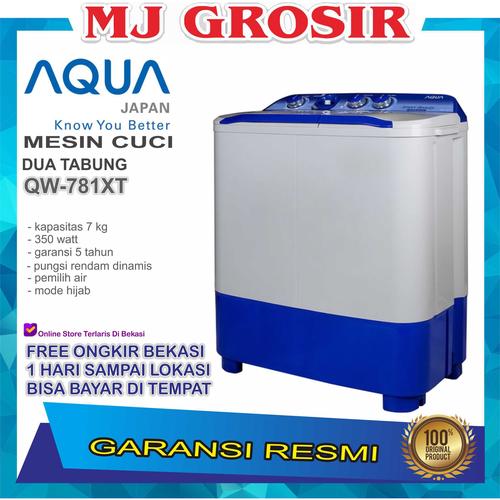 Gambar MESIN CUCI AQUA JAPAN QW781XT 7KG 2 TABUNG 781XT 7 KG 781 HIJAB SERIES dari MJ GROSIR ELEKTRONIK Kota Bekasi Tokopedia