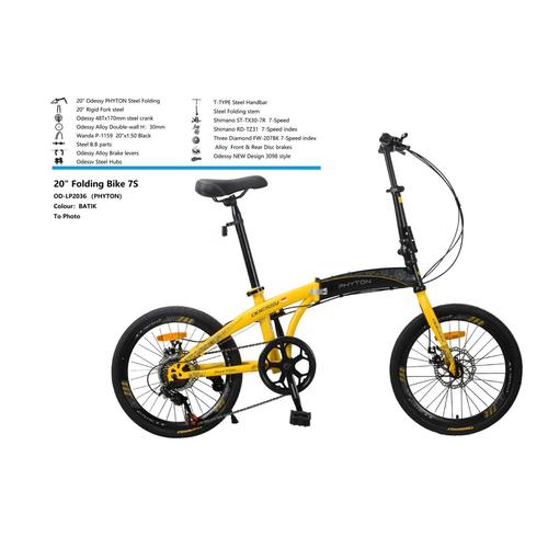 Foto Produk Sepeda Lipat Odessy Phyton Batik Edition 20 inch Shimano COD kredit SN - Black yellow, 16 dari GUDANG SEPEDA OFFICIAL