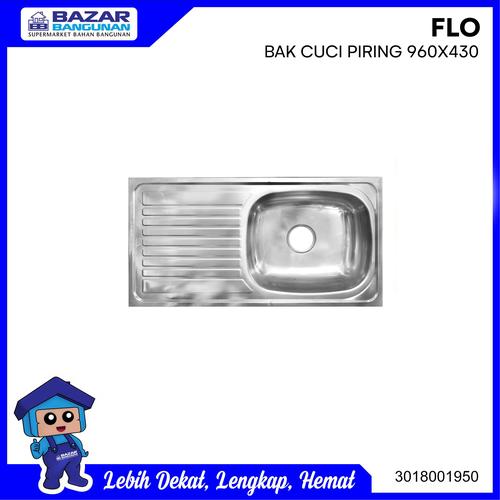 Foto Produk SINK / BAK CUCI PIRING FLO 960 X 430 STAINLESS STEEL ANTI KARAT dari Bazar Bangunan