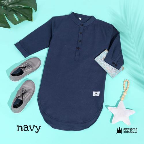 Foto Produk KURTA RAYHAN KURTA ANAK BAHAN LINEN SIZE JUNIOR 6-9 TAHUN - navy, 6 dari Fathan Fashion