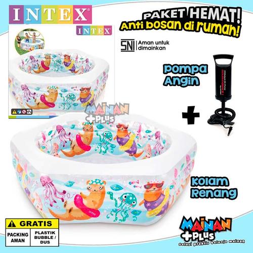 Foto Produk PAKET HEMAT KOLAM RENANG ANAK INTEX OCEAN REEF DAN POMPA SNI dari MainanPlus