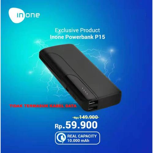 Foto Produk Inone Power Bank P15 10000mAh Palm Size Portable for Smartphones dari Inone Official Shop