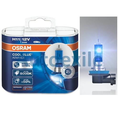 Foto Produk Osram Cool Blue Advance H11 55W 5000K Mega White CBA Lampu Mobil Putih dari Autoexile