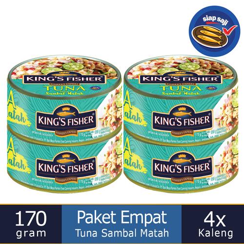 Foto Produk Paket 4 Pcs King's Fisher Tuna Sambal Matah Daging Tuna Makanan Kaleng dari Kings Fisher