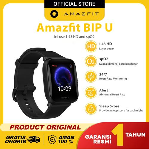 Foto Produk Amazfit Official Bip U Smartwatch Sport Jam Tangan Digital Smart Watch - Hitam dari Amazfit Official