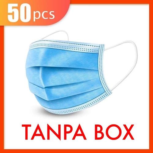 Foto Produk Masker 3 Ply 3Ply isi 50 pcs disposable Facemask mask Masker Earloop - Tanpa Box dari lbagstore