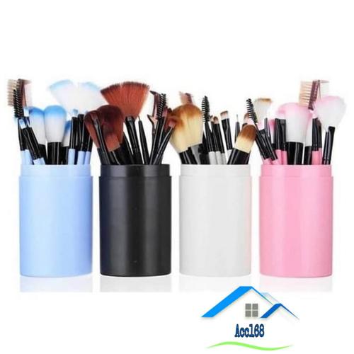 Foto Produk KUAS MAKE UP TABUNG - KUAS SET TABUNG MAKE UP ISI 12 / KUAS TABUNG dari RumahAcc168