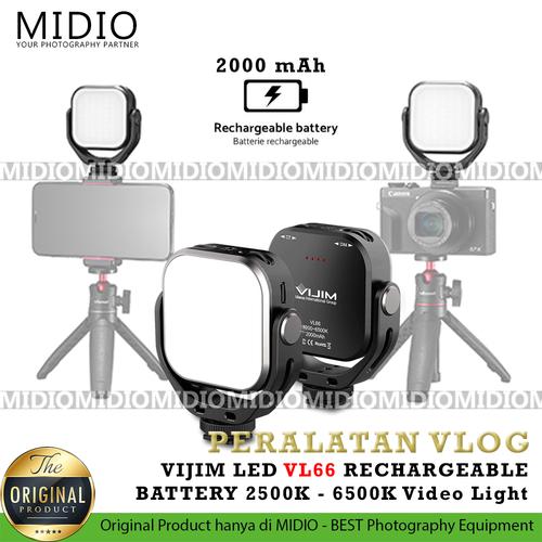 Foto Produk VIJIM LED VL66 RECHARGEABLE BATTERY 2500K - 6500K Video Light dari Midio