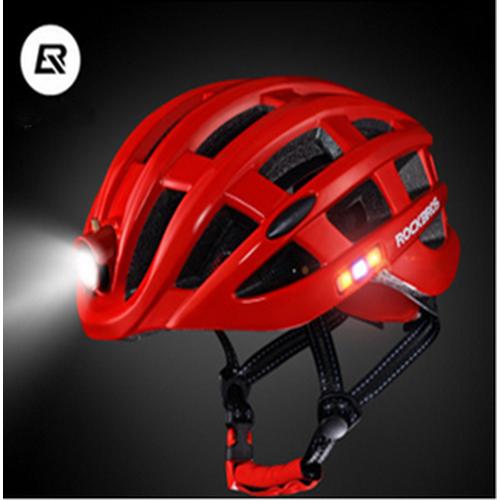 Foto Produk ROCKBROS HELM SEPEDA LIPAT MTB ROAD BIKE PLUS LAMPU LED CHARGE ZN100 - Merah dari Adam Eve Gears
