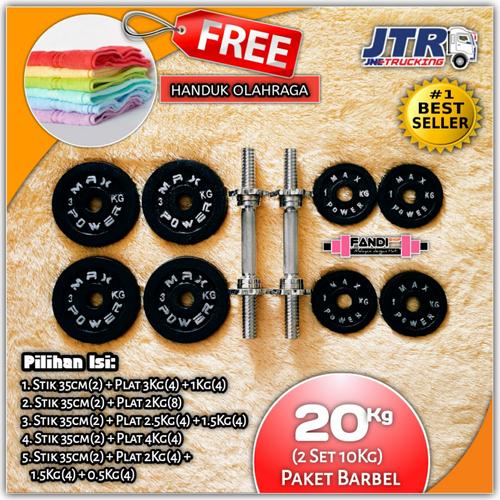 Foto Produk DUMBBELL/ BARBEL 20KG /2 SET 10KG(PROMO) dari Fandi Shop