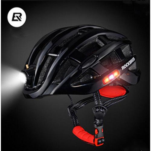 Foto Produk ROCKBROS HELM SEPEDA LIPAT MTB ROAD BIKE PLUS LAMPU LED CHARGE ZN100 - Hitam dari Adam Eve Gears