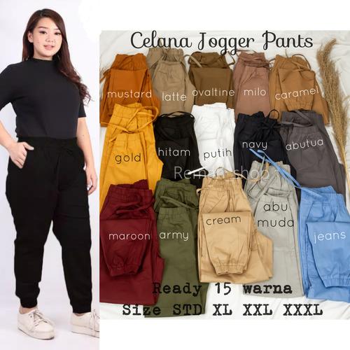 Foto Produk Celana Joger Wanita 3R MURAH Size ML XL XXL XXXL Jogger Pants katun - 96cm, STD dari Remah Shop