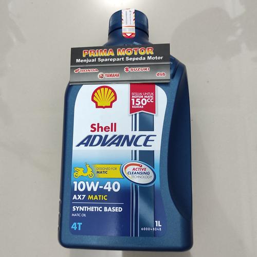 Jual OLI SHELL ADVANCE AX7 MATIC 1L SCOOTER 10W-40 1L SYNTHETIC BASED ...