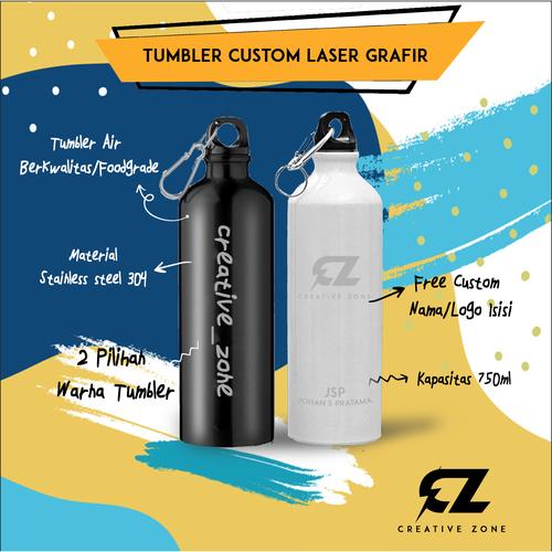Foto Produk CUSTOM TUMBLER BOTOL H116 CARABINER 750ML MURAH SOVENIR/PROMO GRAFIR - Putih dari Creative_Zone