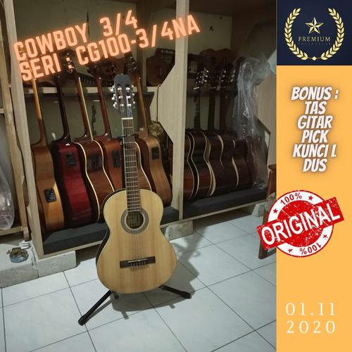 Foto Produk Gitar akustik 3/4 Cowboy classic nylon original Import dari Travertine music