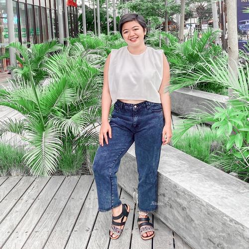 Foto Produk JINISO - Jumbo Boyfriend Jeans Black Acid 1314 REAL CURVY dari JINISO.ID