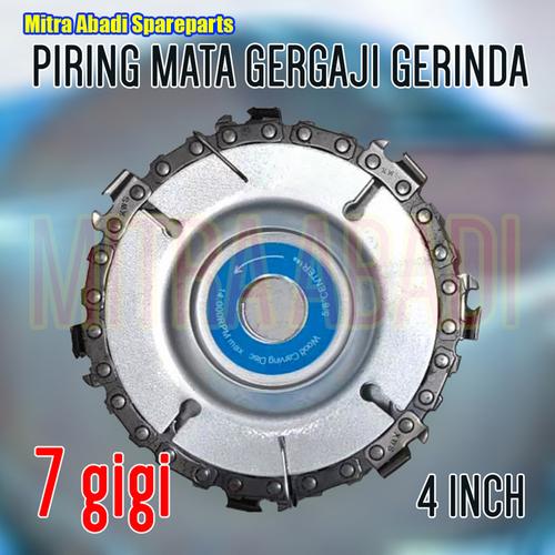 Foto Produk Piring Mata Gergaji Gerinda / Gurinda 4" / 4 INCH - 7 GIGI dari Mitra Abadi Spareparts