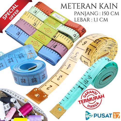 Gambar METERAN JAHIT / METERAN KAIN ALAT UKUR MULTIFUNGSI 150CM/ METERAN BAJU dari Pusat17 Jakarta Utara Tokopedia
