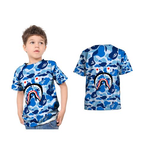 Foto Produk Kaos Anak Unisex BAPE SHARK 3D FullPrint / T-Shirt Bape Shark - ART 1, S dari DStore-ind