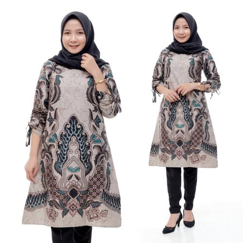 Foto Produk Baju Batik Wanita Tunik Batik Wanita Dress Kantor - M dari Meyda_Batik