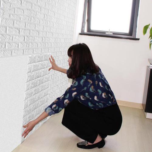 Foto Produk WALLPAPER 3D BRICK FOAM WHITE WALLPAPER DINDING BATU BATA PUTIH - Bata Putih 3mm dari Maju Interior