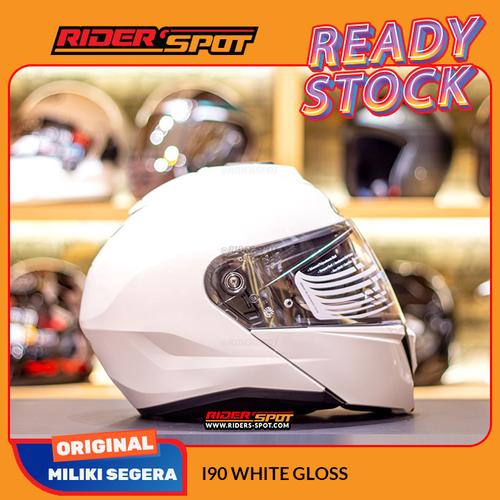 Helm HJC i90 Pearl White Modular Helmet 