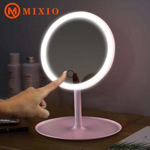 Gambar MIXIO A5 Cermin Rias / Kaca Make Up lampu LED MAKEUP MIRROR RING LIGHT - Merah Muda dari MIXIO Official Store Jakarta Utara Tokopedia