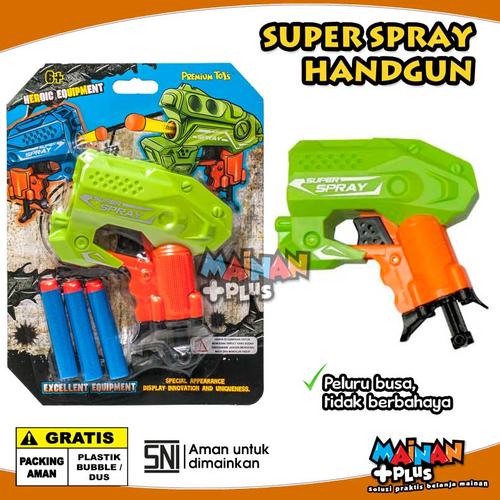 Foto Produk Mainan Anak Laki Laki Pistol Eva Super Spray Soft Bullet Handgun SNI - Hijau dari MainanPlus