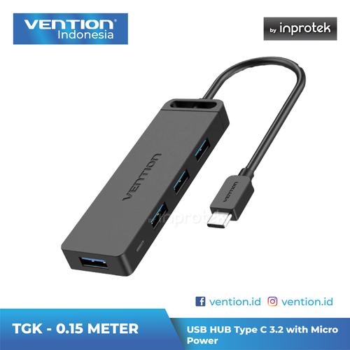 Foto Produk Vention USB Hub Type C 3.2 with Micro Power for Android Windows Mac - TGK 0.15M dari Vention Indonesia