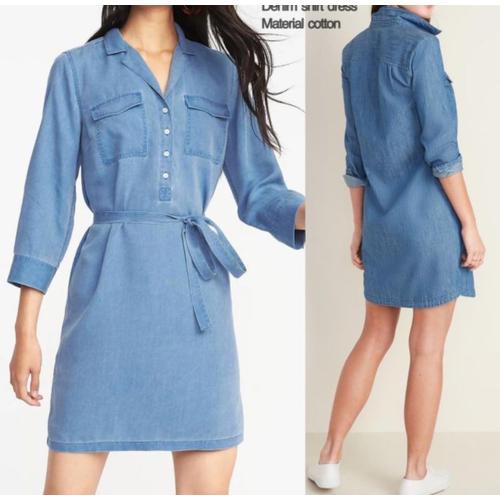 Jual OLDNAVY blue denim shirt dress 