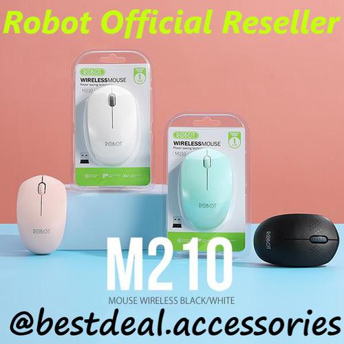Foto Produk Robot M210 Mouse Wireless 2.4G Optical USB Mouse Original Promo - Hitam dari bestdeal official