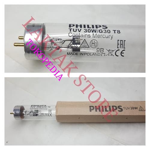 Jual Lampu TL Ultraviolet Philips 30w UVC Komplit, TUV 30w dan Kabel