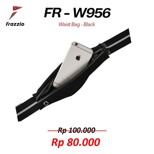 Foto Produk FRAZZIO Waist Bag FR-W956 - Tas Pinggang lari sepeda gym - BLACK dari PACE AND RACE