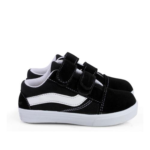Foto Produk syalu Sepatu Anak unisex sneakers canvas ringan terbaru - HITAM POLOS, 22 dari Syalu Shoes