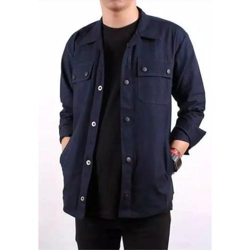 Foto Produk JAVA SEVEN Jaket Trucker Pria | Semi Parka Premium - Biru, L dari Java Seven Store