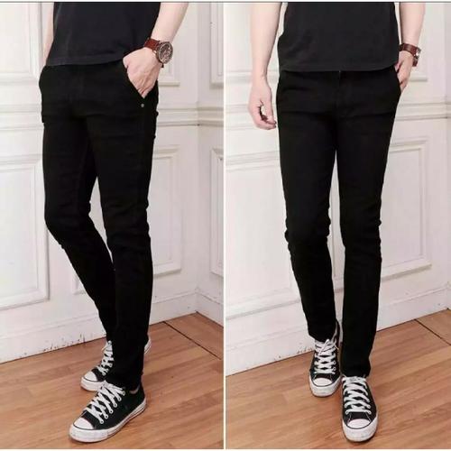 Foto Produk Celana panjang slim fit jeans pria/jeans soft gray hitam skinny - Hitam, 28 dari pwocollection1
