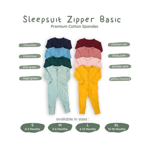 Gambar ARDENLEON Sleepsuit Basic Zipper SS.ZIP.02 - Powder Pink, M dari ARDENLEON Jakarta Barat Tokopedia