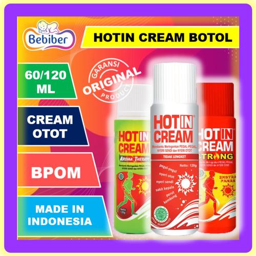 Foto Produk Hotin Cream Botol 60ml / Hot in Krim Pegal Nyeri Otot / BEBIBER - BTL Original 60 dari tokobebiber